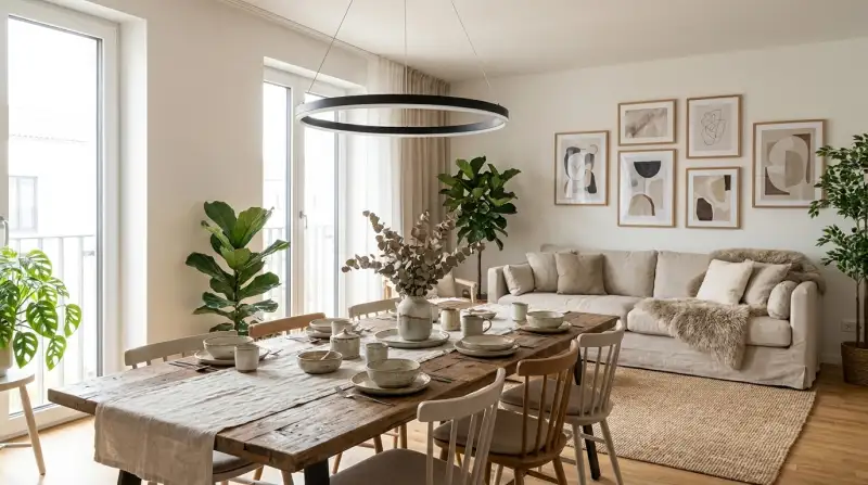 Kronleuchter im modernen Wohnraum